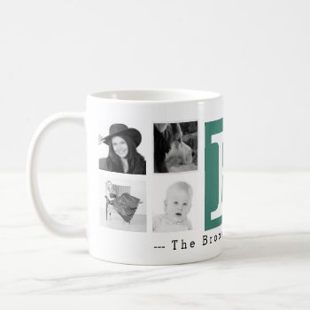 Monogram With 8 Photos And Personalization Coffee Mug by PartyHearty at Zazzle