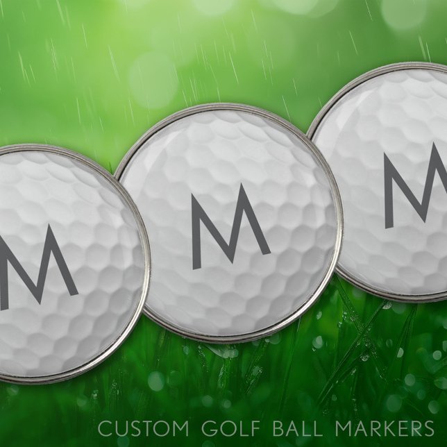 Monogram with a Golf Ball Dimple Background Marker (Custom Golf Ball Markers)
