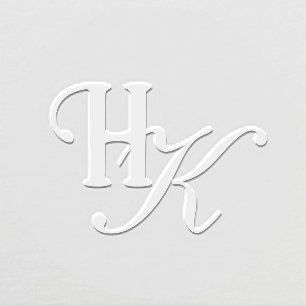 Monogram with Decorative Contrasting Fonts Embosser