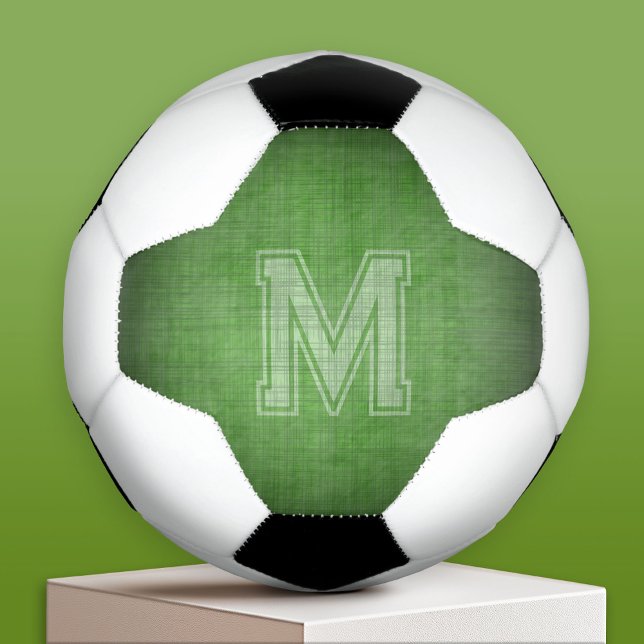 Monogram with Grungy Chalkboard Green Background Soccer Ball (Custom Soccer Ball)