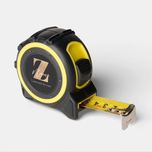Monogram with Initial  & Custom Name Personalized Tape Measure (Angle)