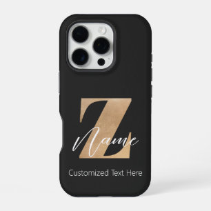 Monogram with Initial Z & Custom Name Personalized iPhone 16 Pro Case