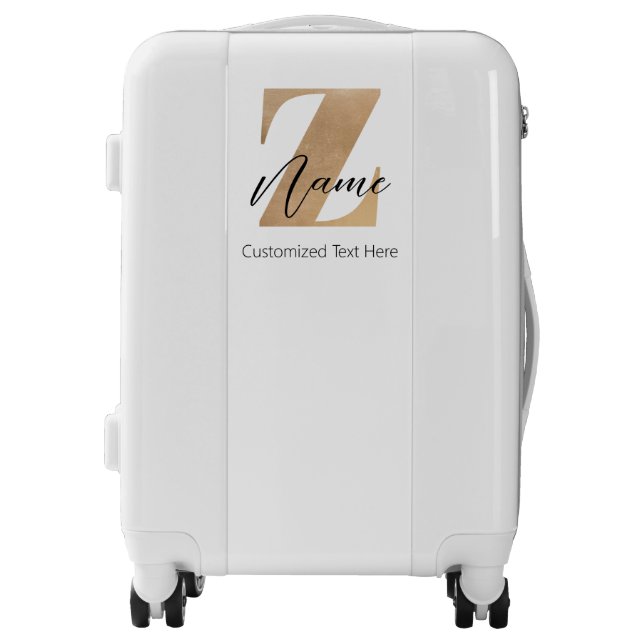 Monogram with Initial Z & Custom Name Personalized Luggage (Front)