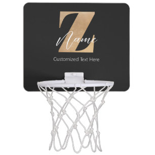 Monogram with Initial Z & Custom Name Personalized Mini Basketball Hoop