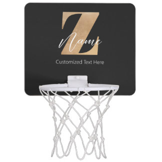 Monogram with Initial Z & Custom Name Personalized Mini Basketball Hoop