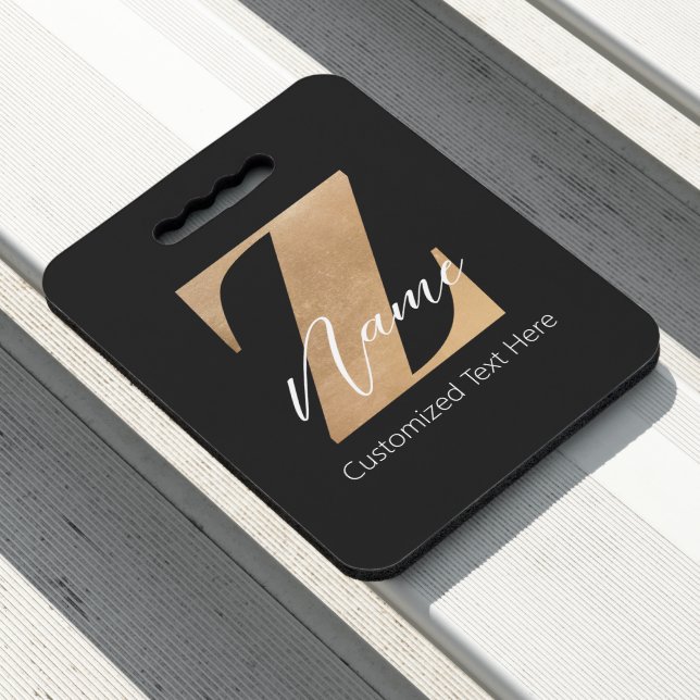 Monogram with Initial Z & Custom Name Personalized Seat Cushion (In Situ)