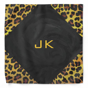 Monogram with Leopard Brown and Yellow Bandana