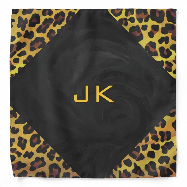 Monogram with Leopard Brown and Yellow Bandana (Front)
