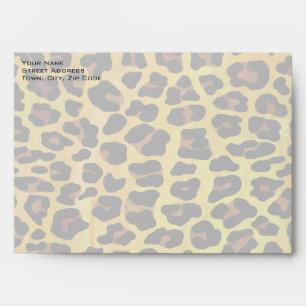 Monogram with Leopard Brown and Yellow Envelope