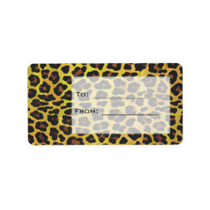 Monogram with Leopard Brown and Yellow Label