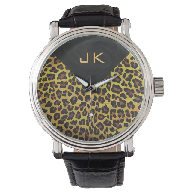 Monogram with Leopard Brown and Yellow Watch (Front)