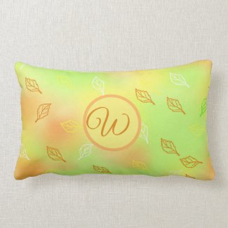 Monogram with Lime, Orange, Green Sherbert Colors Lumbar Pillow