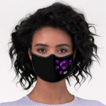 Monogram with Purple Lips Premium Face Mask