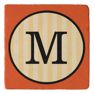 MONOGRAM WITH STRIPE BACKGROUND MARBEL TRIVET