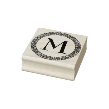 Monogram With Thick Ornate Decorative Border Rubber Stamp by color_words at Zazzle