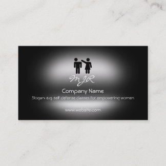 Monogram, Women Self Defense Logo, metallic-effect Business Card