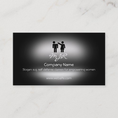 Monogram Women Self Defense Logo metallic_effect Business Card