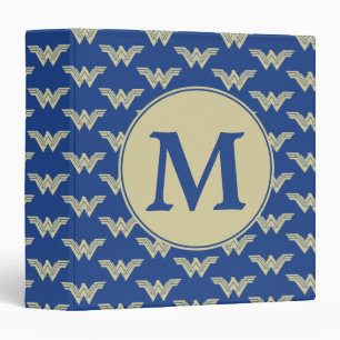 Monogram Wonder Woman Logo Pattern 3 Ring Binder