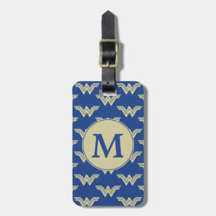 Monogram Wonder Woman Logo Pattern Luggage Tag