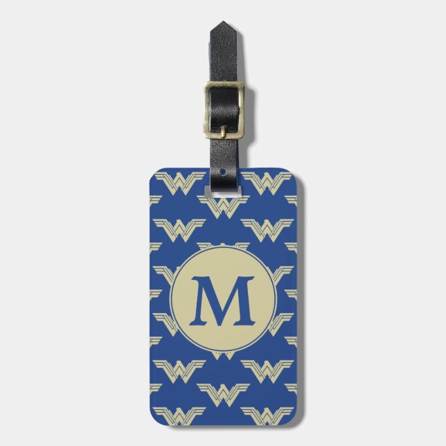 Monogram Wonder Woman Logo Pattern Luggage Tag (Front Vertical)