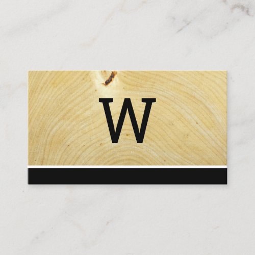Monogram Wood Grain Business Card