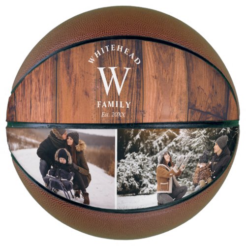 Monogram Wood Photo Collage Basketball