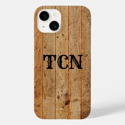 Monogram Wood Rustic Country Brown Black  Case_Mate iPhone 14 Case