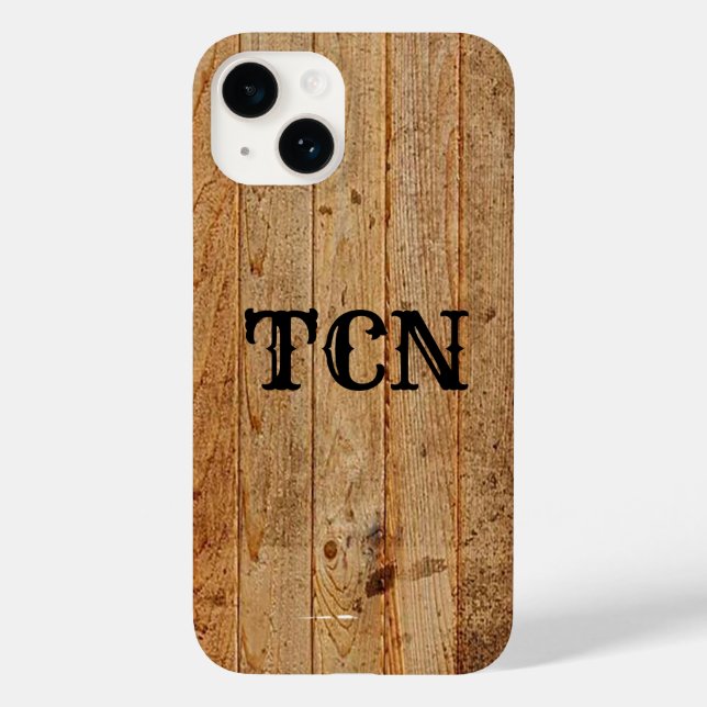 Monogram Wood Rustic Country Brown Black  Case-Mate iPhone Case (Back)