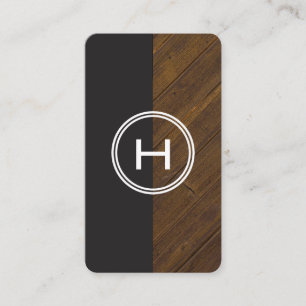 Monogram Wood Two Tone III Business Card