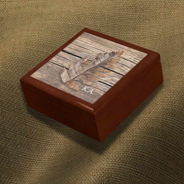 Monogram Wooden Brown Leaf  Gift Box (Creator Uploaded)