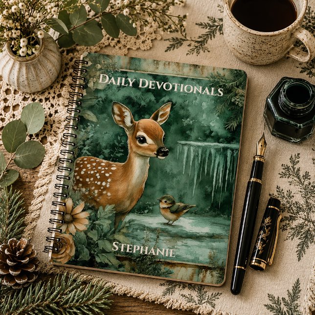 Monogram Woodland Deer Daily Devotionals |  Notebook (Creator Uploaded)