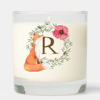 Monogram Woodland Fox Scented Candle by trendyteeshirts at Zazzle