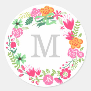 Monogram Wreath   Envelope Seal