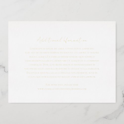 Monogram Wreath Gold Foil Wedding Enclosure Card