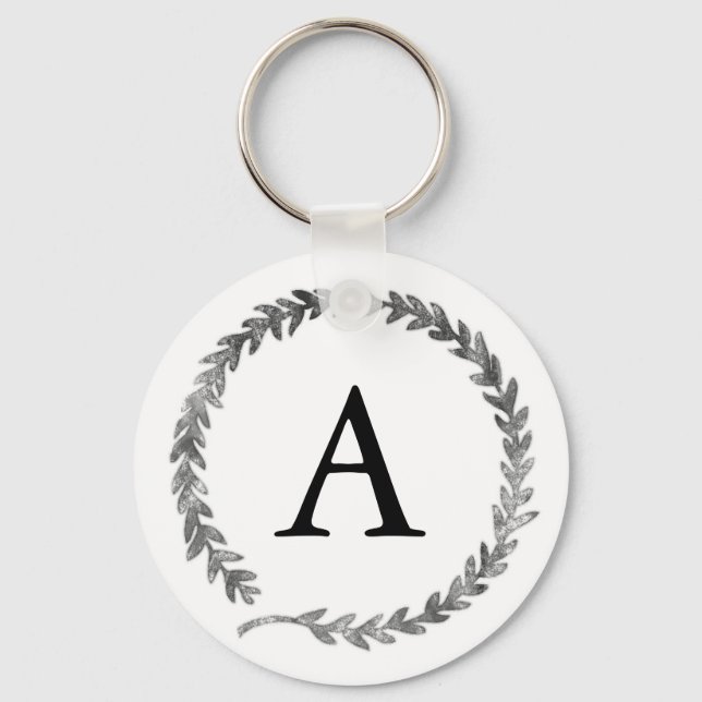Monogram Wreath Keychain (Front)