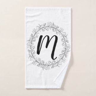 Monogram Wreath Personalize Hand Towel
