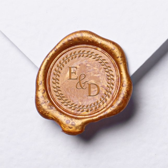 Monogram Wreath Tropical Floral Wedding Wax Seal Sticker (Creator Uploaded)