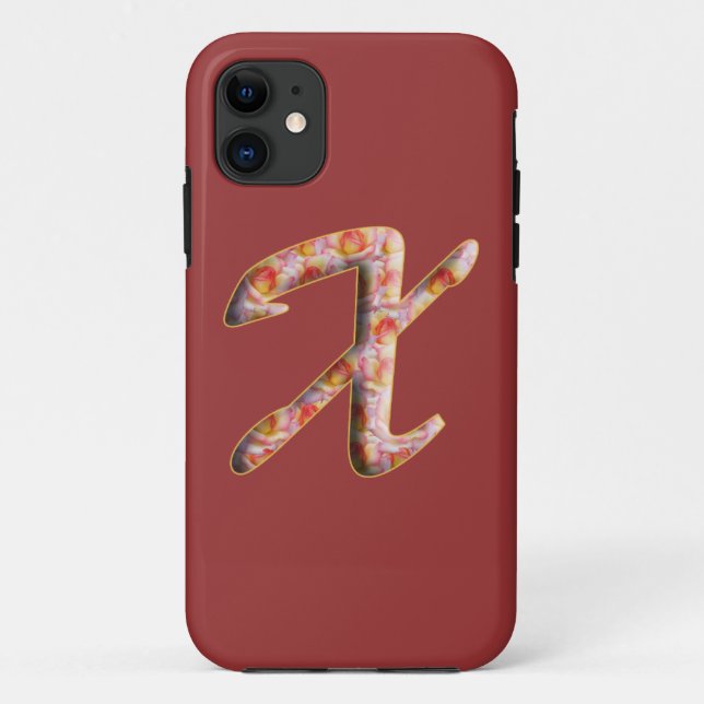 Monogram X in Roses Pattern Iphone 5 Case (Back)