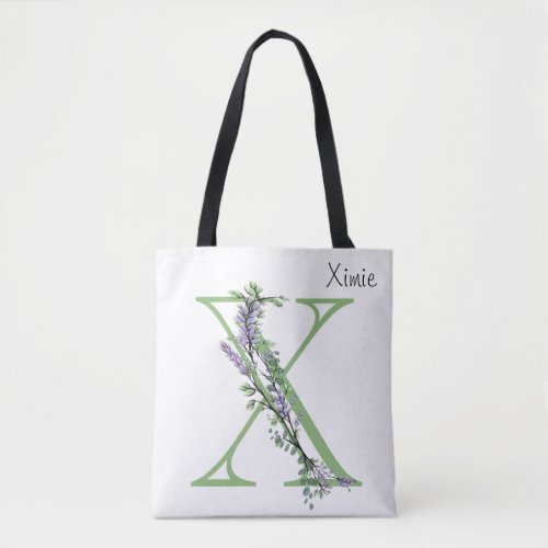 Monogram X Lavender Eucalyptus Tote Bag