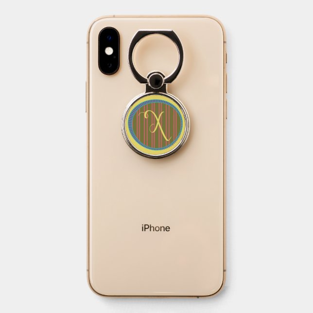 Monogram X Smartphone Ring Holder (On Phone)