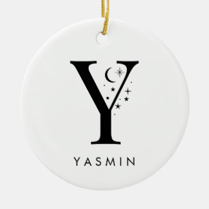 Monogram Y Celestial Name Ceramic Ornament