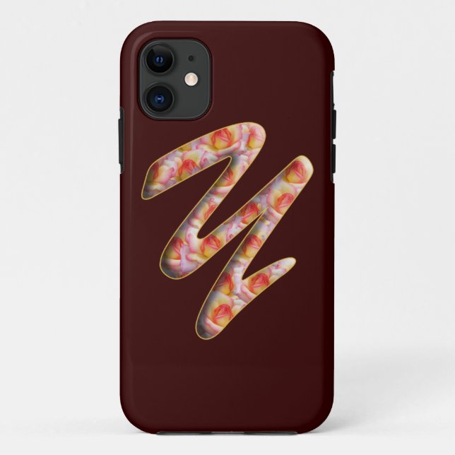 Monogram Y in Roses Pattern Iphone 5 Case (Back)