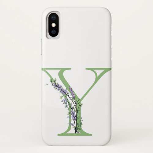 Monogram Y Lavender Eucalyptus iPhone X Case