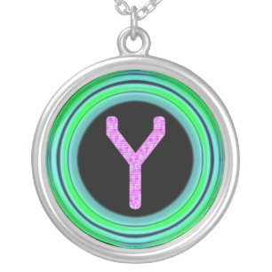 Monogram "Y" Silver Plated Necklace