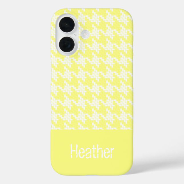 Monogram yellow and white houndstooth pattern  Case-Mate iPhone case (Back)
