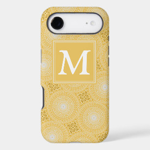 Monogram yellow circles pattern iPhone 17 air case