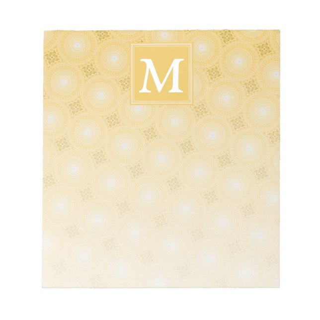 Monogram yellow circles pattern notepad (Front)