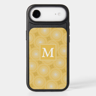 Monogram yellow circles pattern OtterBox iPhone ca 17 Air Case
