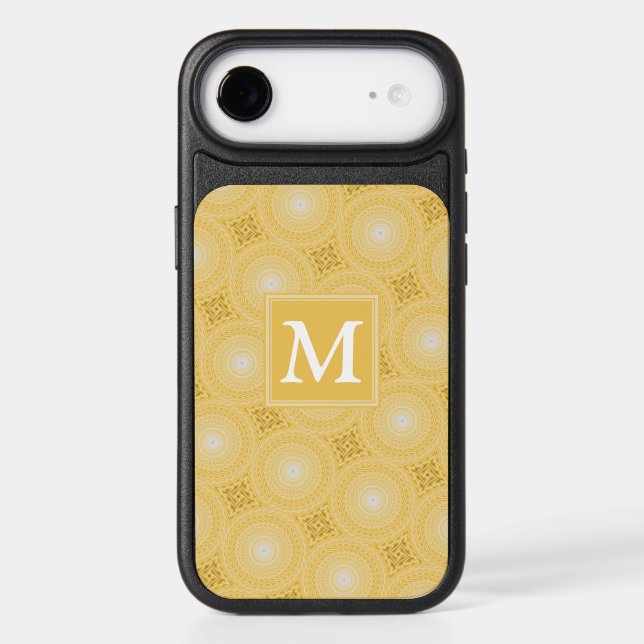 Monogram yellow circles pattern OtterBox iPhone ca 17 Air Case (Back)