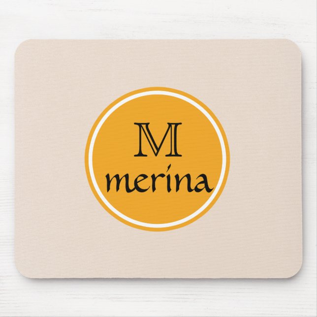 Monogram Yellow Gold Circle Mouse Pad (Front)